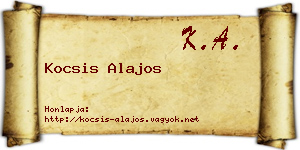 Kocsis Alajos névjegykártya